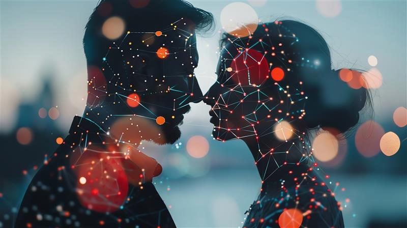 silhouette-couple-facing-each-other-with-abstract-glowing-lines-dots-their-faces (1)